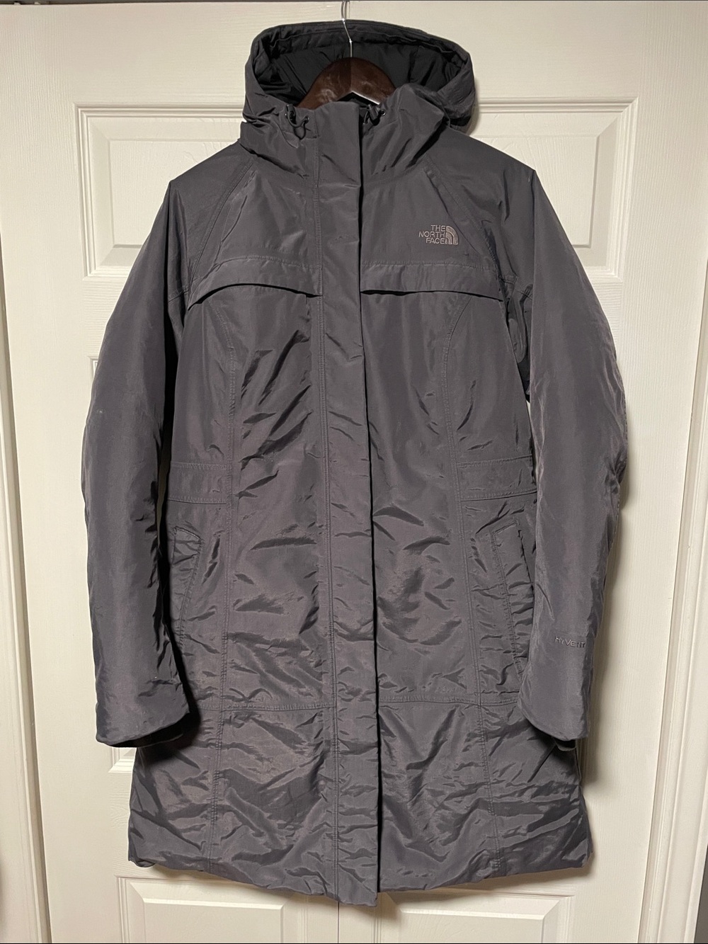 The North Face Women's Long Hooded Parka — Charcoal Gray